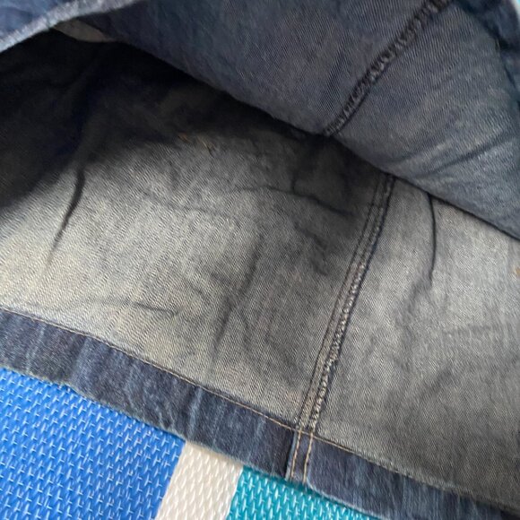 Route 66 Women's Classic Fit Jeans Skirt Size 14 Blue Dark Wash Denim Embroider - Picture 5 of 7